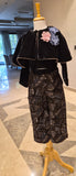 Camelia Velvet cape set