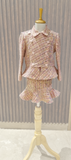 Pink Tweed Peplum set