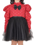 Red and Black polka frock