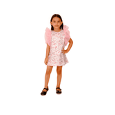 Pink Linen Print Frock