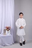 Geometric Ivory Kurta Jacket Set