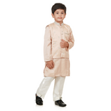 Pastel Peach Kurta Jacket Set