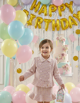 Pink Tweed Peplum set