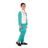 Green Parrot Kurta Jacket Set