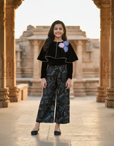 Camelia Velvet cape set