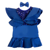 Blue Ruffled Mini Dress