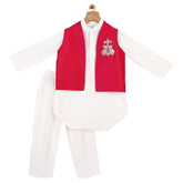 Fushia jacket Kurta set