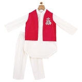 Fushia jacket Kurta set