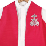 Fushia jacket Kurta set