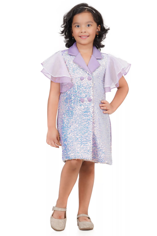 Lilac Shine Coat Dress