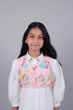 Pink Floral Bib Set