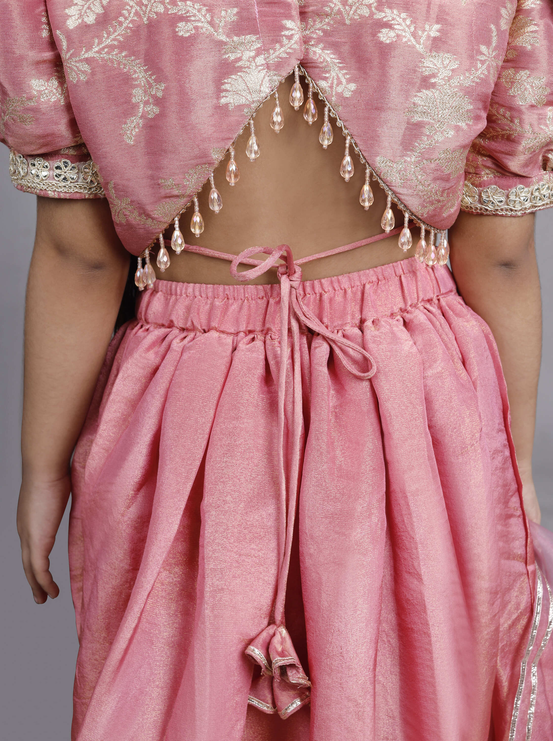 Dusty pink tissue lehenga