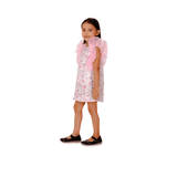 Pink Linen Print Frock