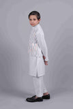 Geometric Ivory Kurta Jacket Set