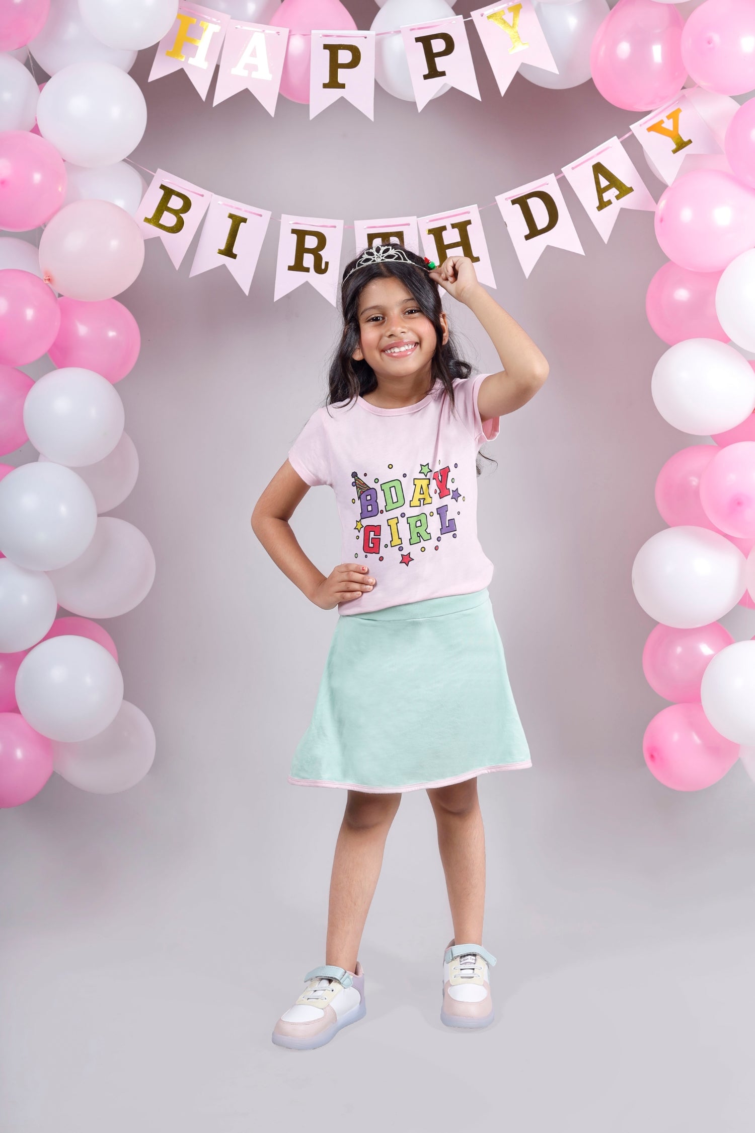 Bday Girl Skorts Set