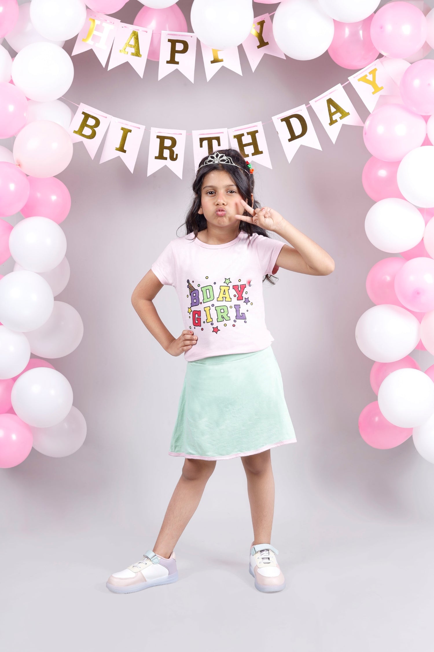 Bday Girl Skorts Set