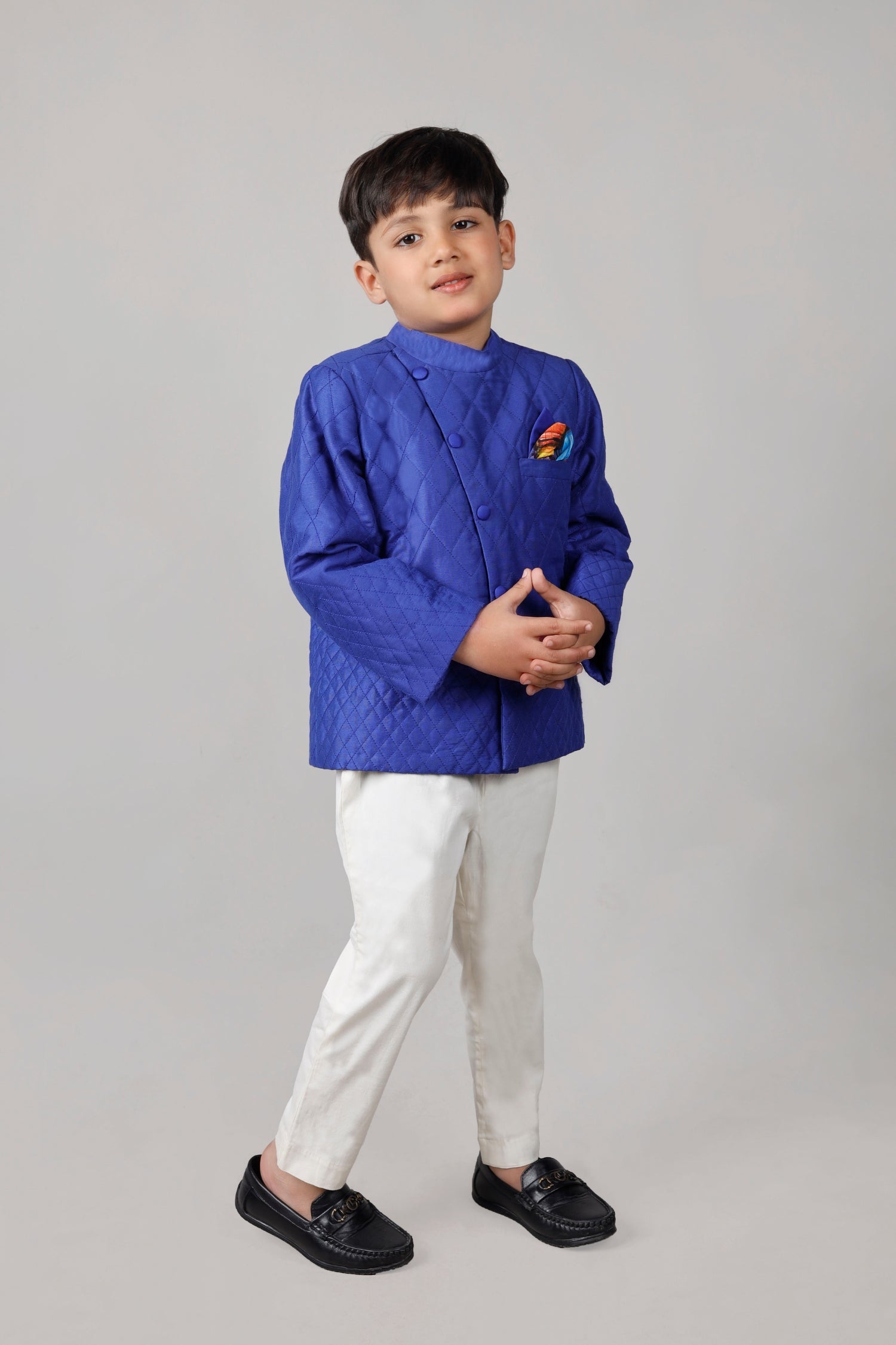 Blue Quilt Jodhpuri Set