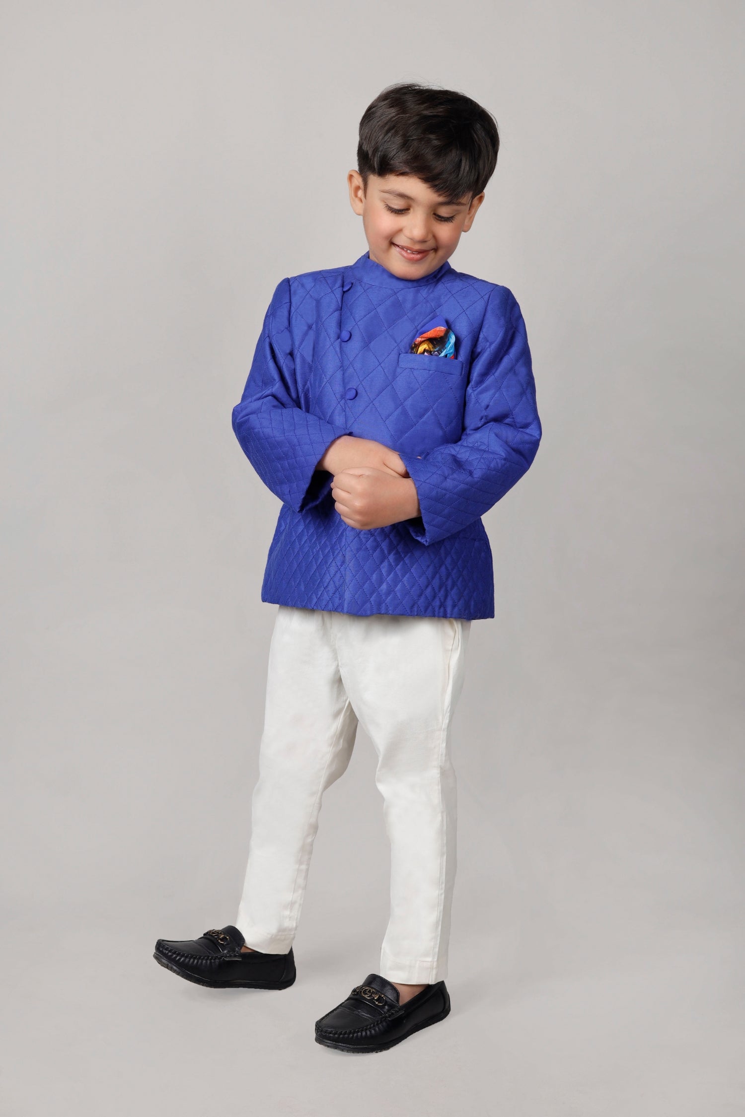 Blue Quilt Jodhpuri Set