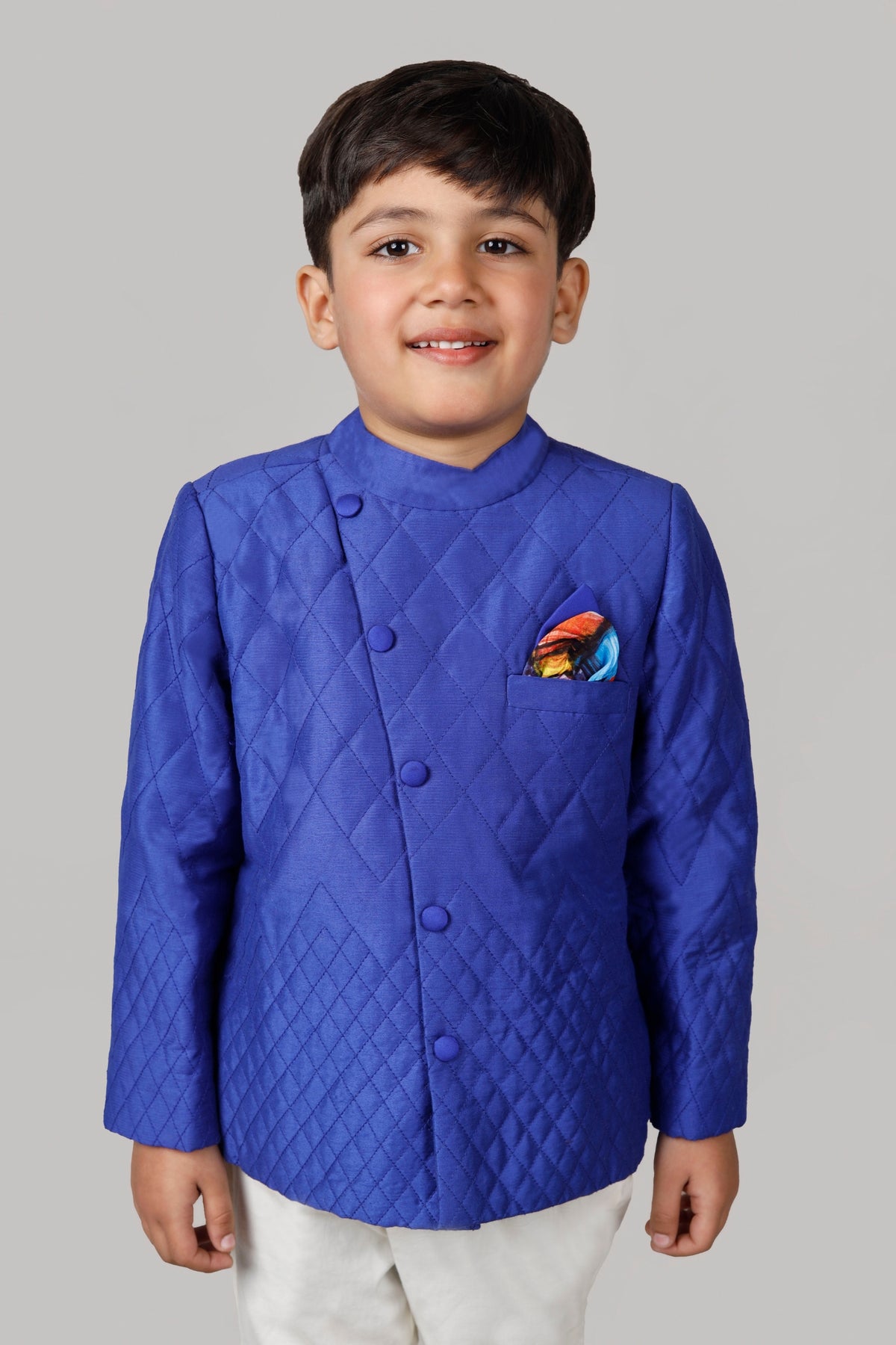 Blue Quilt Jodhpuri Set