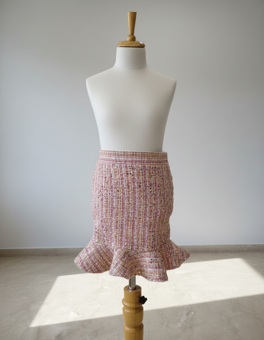 Pink Tweed Peplum set