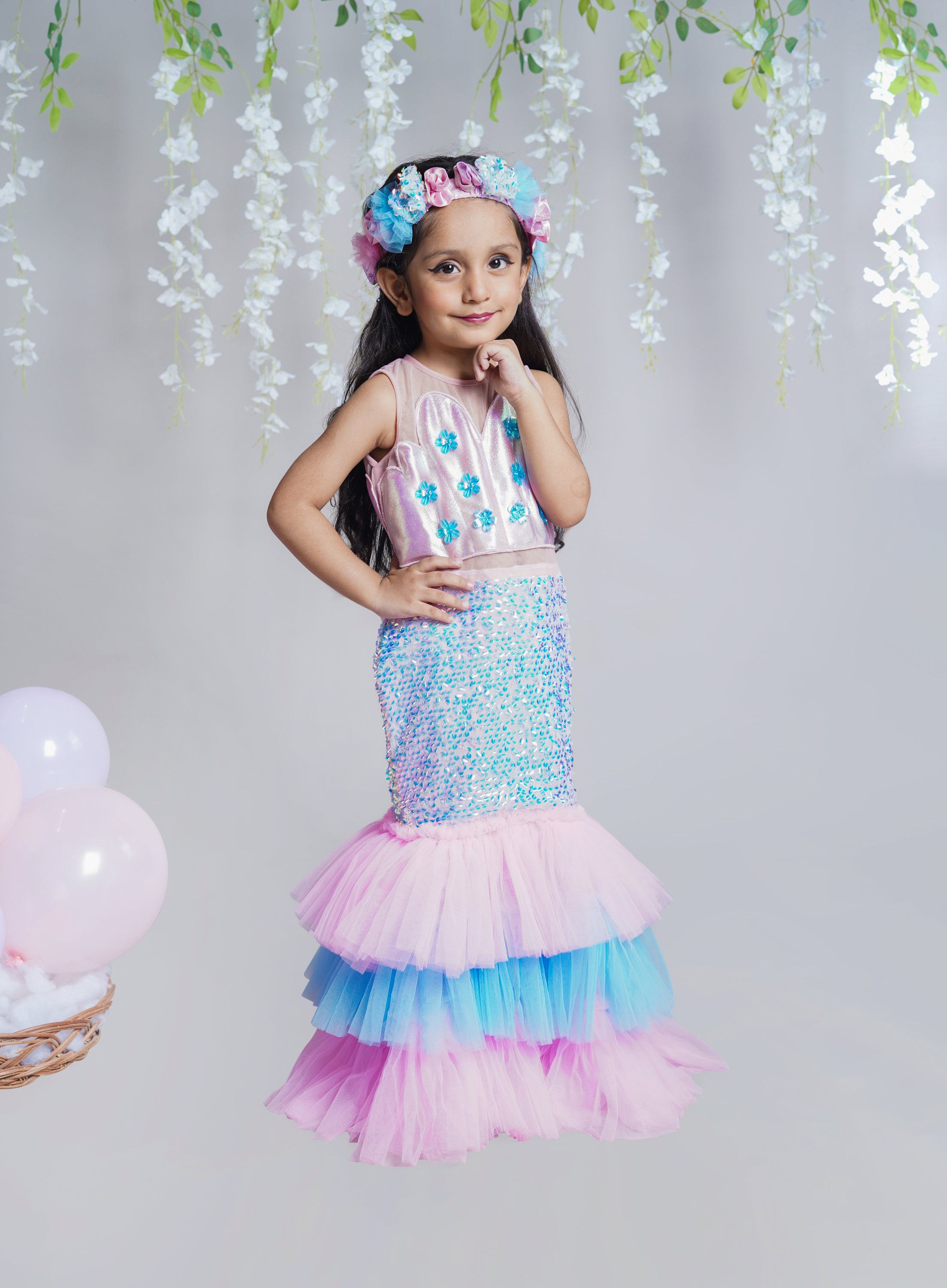 Lace Mermaid Style Dress For Little Girl Mermaid Birthday Dress Party Wear Gowns For Kids Lace Mermaid Style Dress For Little Girl Mermaid Birthday Dress Party Wear Gowns For Kids