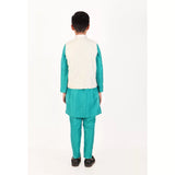 Green Parrot Kurta Jacket Set