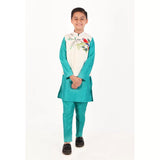 Green Parrot Kurta Jacket Set