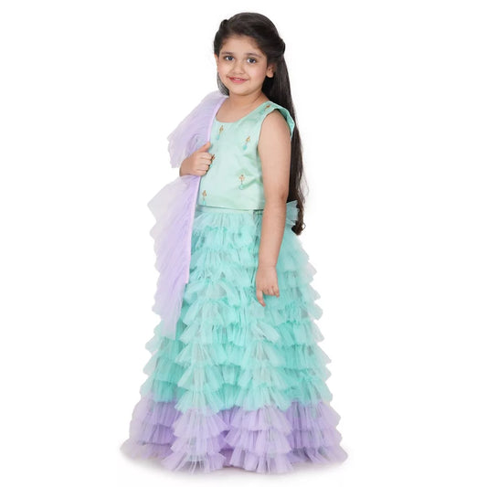 Minty Frill Lehenga Set