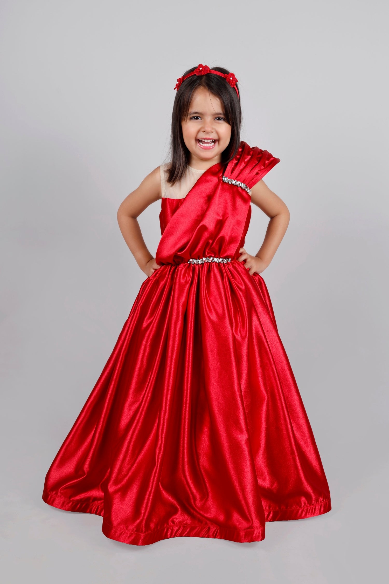 Scarlet Satin Gown