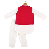 Fushia jacket Kurta set