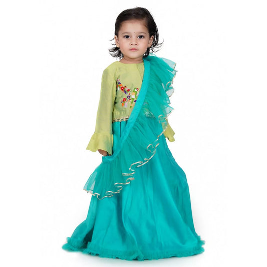 Parrot Green Lehenga Set