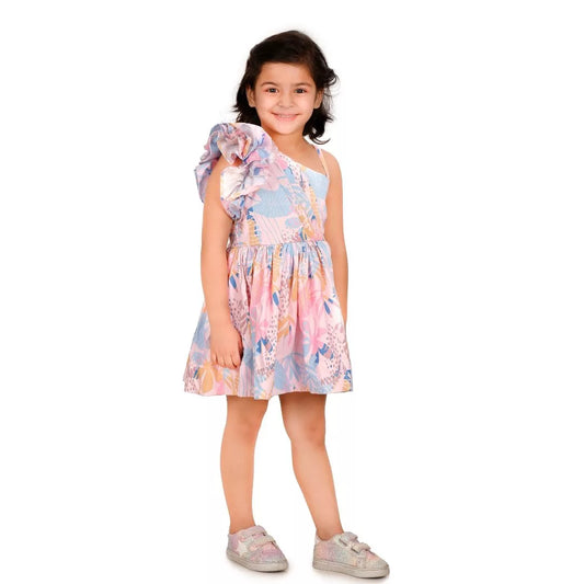 Pink Print Flower Frock
