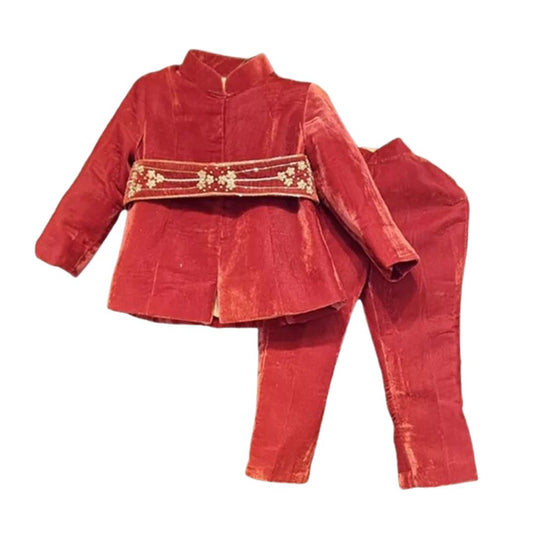 Rust Ethnic Blazer Set